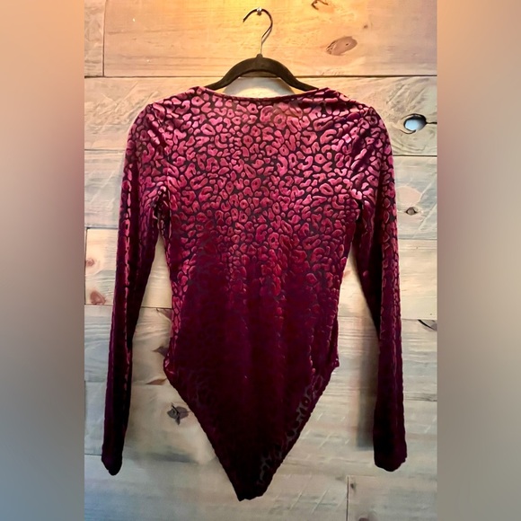 VELVET BURNOUT WHIMSY FAIRY GRUNGE Y2K BODYSUIT - Picture 2 of 7